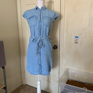 Denim button down dress